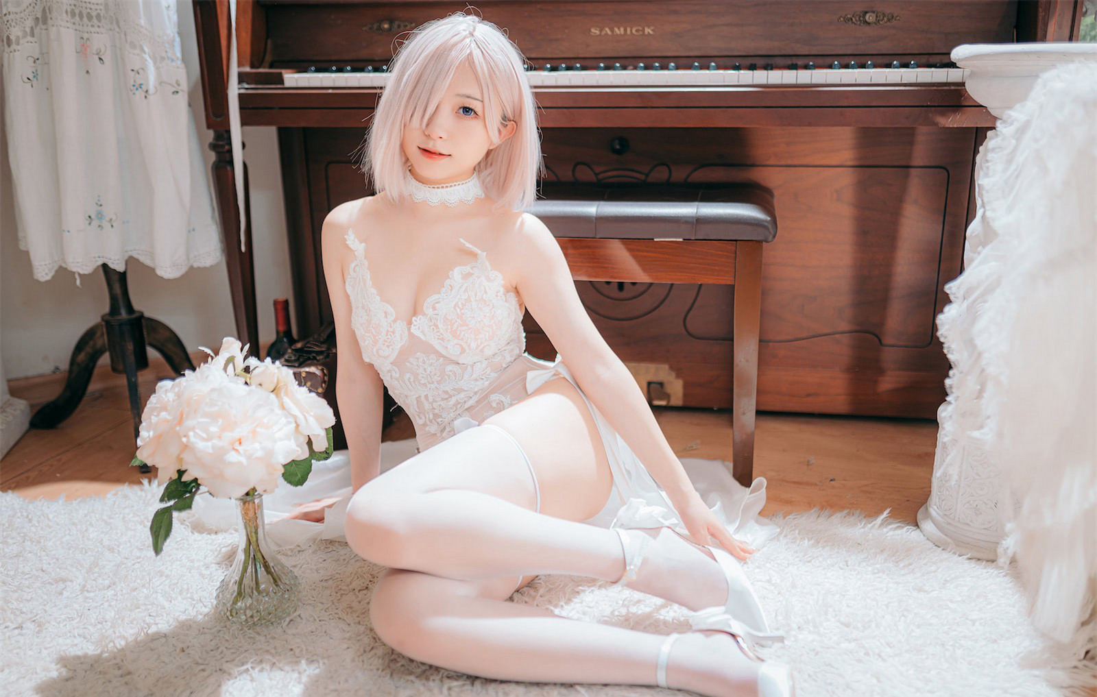 花铃性感白丝cosplay大尺度美腿玉足性感丝袜写真寻觅写真网写真